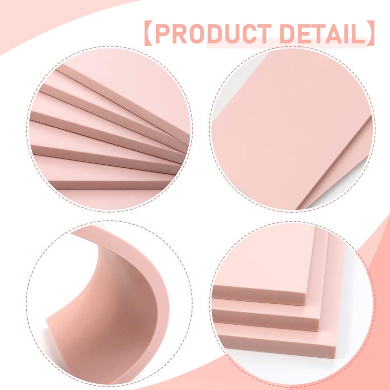 Oopsu 6 Pack 4"x6" Pale Pink Rubber Stamp Carving Blocks Rubber Carved Brick for Stamp Soft Rubber Crafts and DIY Craft Project - Image 3